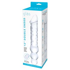 Glas Double Ended Glass Dildo with Anal Beads 12