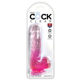 King Cock Clear with Balls-Pink 6