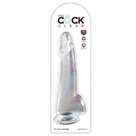 King Cock Clear with Balls-Clear 10