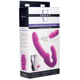 Strap U Evoke Super Charged Vibrating Strapless Silicone Dildo-Pink