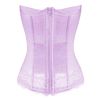 Women's Boned Corset Top Lingerie Bridal Underbust Low Back Waist Belt, Purple