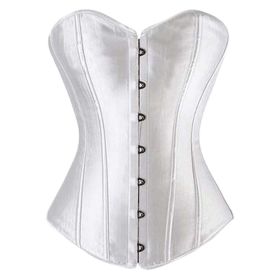 Women's Bustier Corset Top Sexy Lingerie White Satin Waist Corset