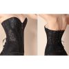 Women Wedding Corset Dress Lace Boned Corset Lace-Up Overbust Bustier Lingerie, Black