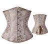 Womens Classic Bridal Underbust Boned Corset Waist Trainer Body Sculpting Wear Lace-up Lingerie, Beige